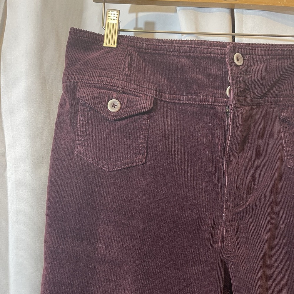 Anthropologie Pilcro Size 33 Corduroy Bootcut Trouser Pants Maroon Pockets - Picture 4 of 12